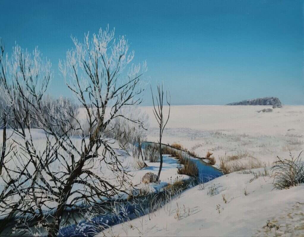 Морозное утро на реке Олень
