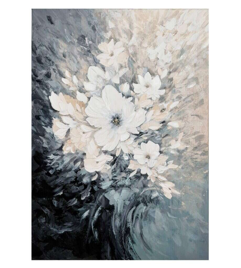 Abstraction with white flowers.